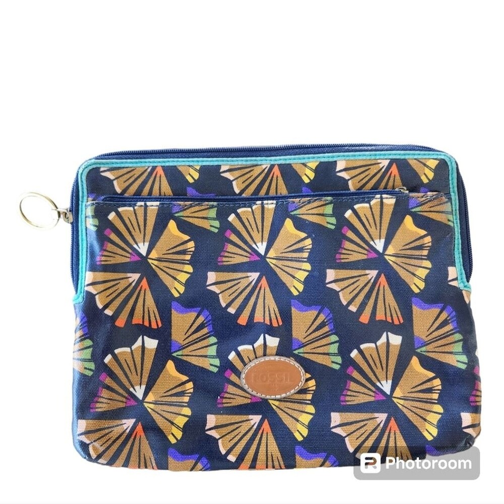 Fossil Coated Canvas Rainbow Pencil Shaving Laptop Case Teacher Kidcore Artsy